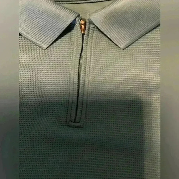 R&R Casual Men's Shirt Size Large Short Sleeves Half Front Zip Polo Top - Picture 5 of 7